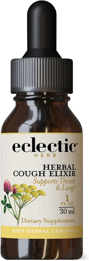 Eklektický institut Děti, Bylinný kašel Elixír, Black Cherry ochucené 124; Non- GMO, Gluten- Free OF 124; 1 fl oz (30 ml)