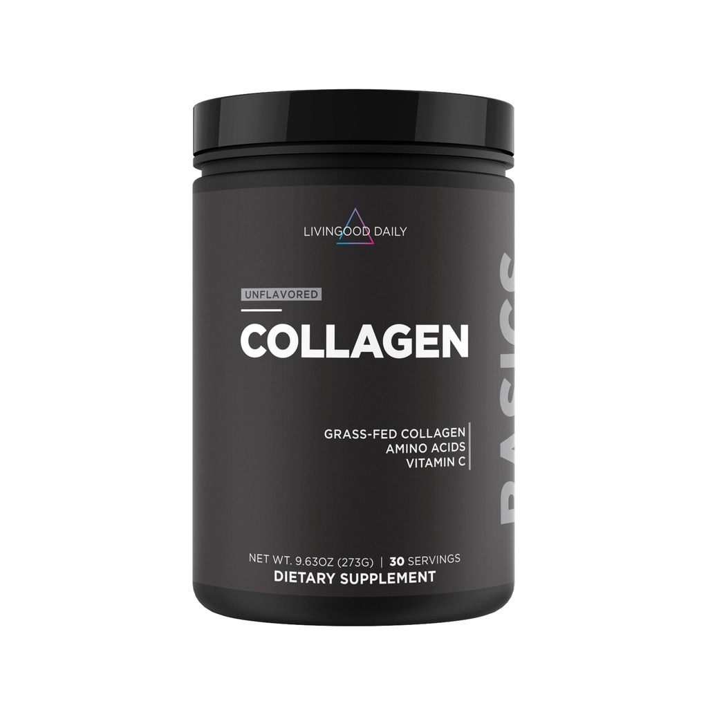 Livingood Daily Neochucený kolagen Prášek pro ženy a muže, Hydrolyzované kolagen Peptidy Prášek s vitamínem C, Protein s 20 aminokyselin, Typ I & III, Tráva Fed, Keto, Paleo, Gluten zdarma, 30 Srvgs