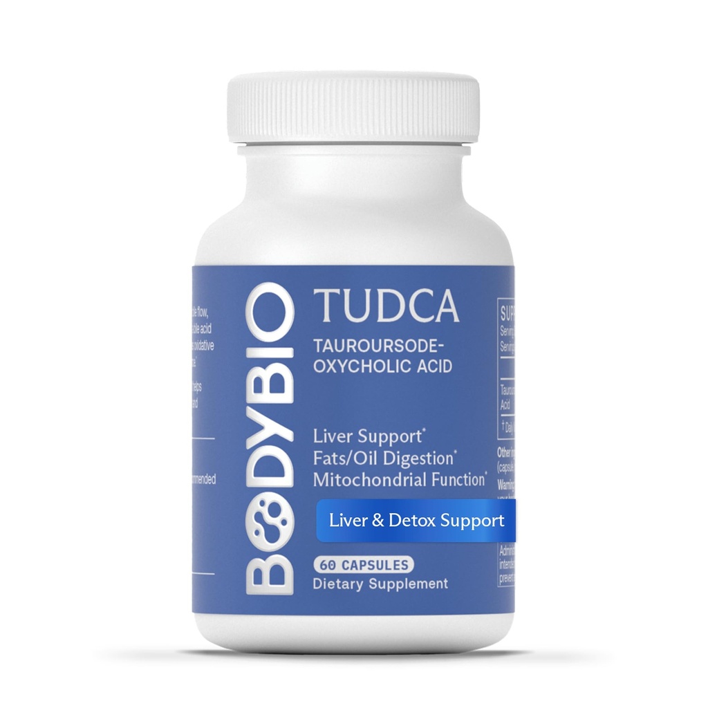 BodyBio TUDCA - Pure Tauroursodeoxycholic acid Supplementary - Support Bile Flow, Fat Metabolismus & Játra Detox