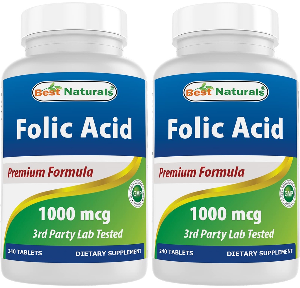 Nejlepší Naturals Folic Acid 1000 mcg (Vitamin B9), 240 tablet (1000 mcg (Balení po 2))