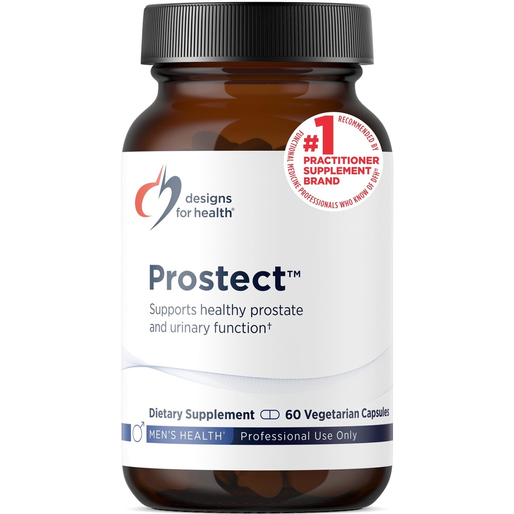 Designy pro zdraví Prostect - Saw Palmetto-Free Prostate doplňky pro muže - Močové funkce + Prostate Support - Cranberry, Pollen + Pomegranate Extract - Pánský doplněk zdraví (60 Kapsle)