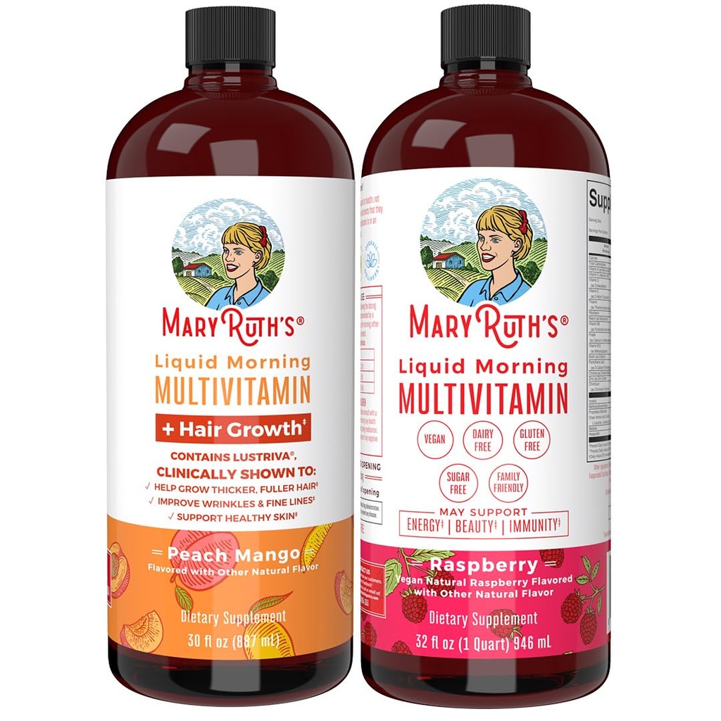MaryRuth Organics Ráno Multivitamin Vlasy Růst Bundle