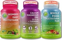 Vegan Multivitamins & vápník Trio-all Food Multivitamin with Iron + Women 's Daily Multivitamine with Iron + Plant- based Calcium, Magnesium, Zinek, D3, K2 & Turmeric - Energy, Bone & Immunication Support