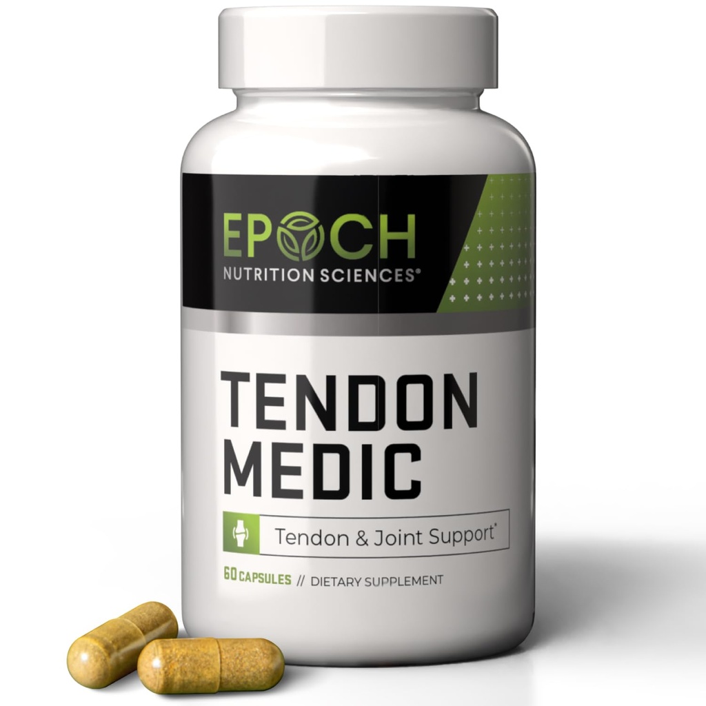 Tendon Medic Joint & Tendon Support Supplement - Formule mobility a flexibility - Přírodní non- GMO kapsle pro kloubní úlevu od bolesti, Tendonitida, Artritida a svalové zotavení - 60 Caps
