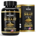 Organic Shilajit s Fulvic acid, Humic acid, 85 + Minerals - Gold Class Plus - Stejně jako Resin - Energy, Stamina, Brain Support - 120 Kapsle - Made in USA