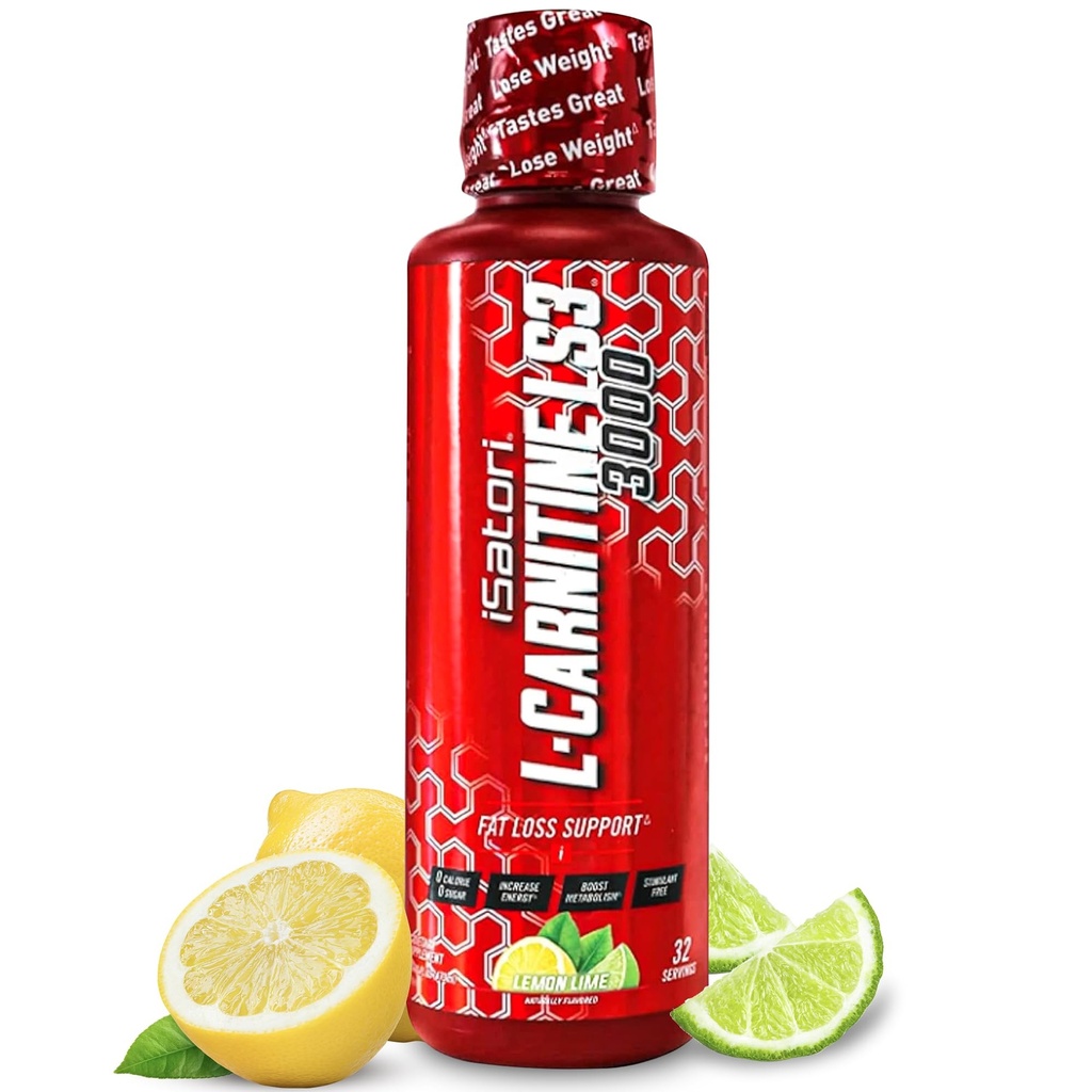 iSatori L- Carnitin LS3 3000, Triple-Blend Liquid L Carnitin dodatek, s acetyl & tartrát, stimulant Free Energy, Nízké kalorie, cukr nebo gluten, Keto- Friendly, Lemon Lime (32 Servings)