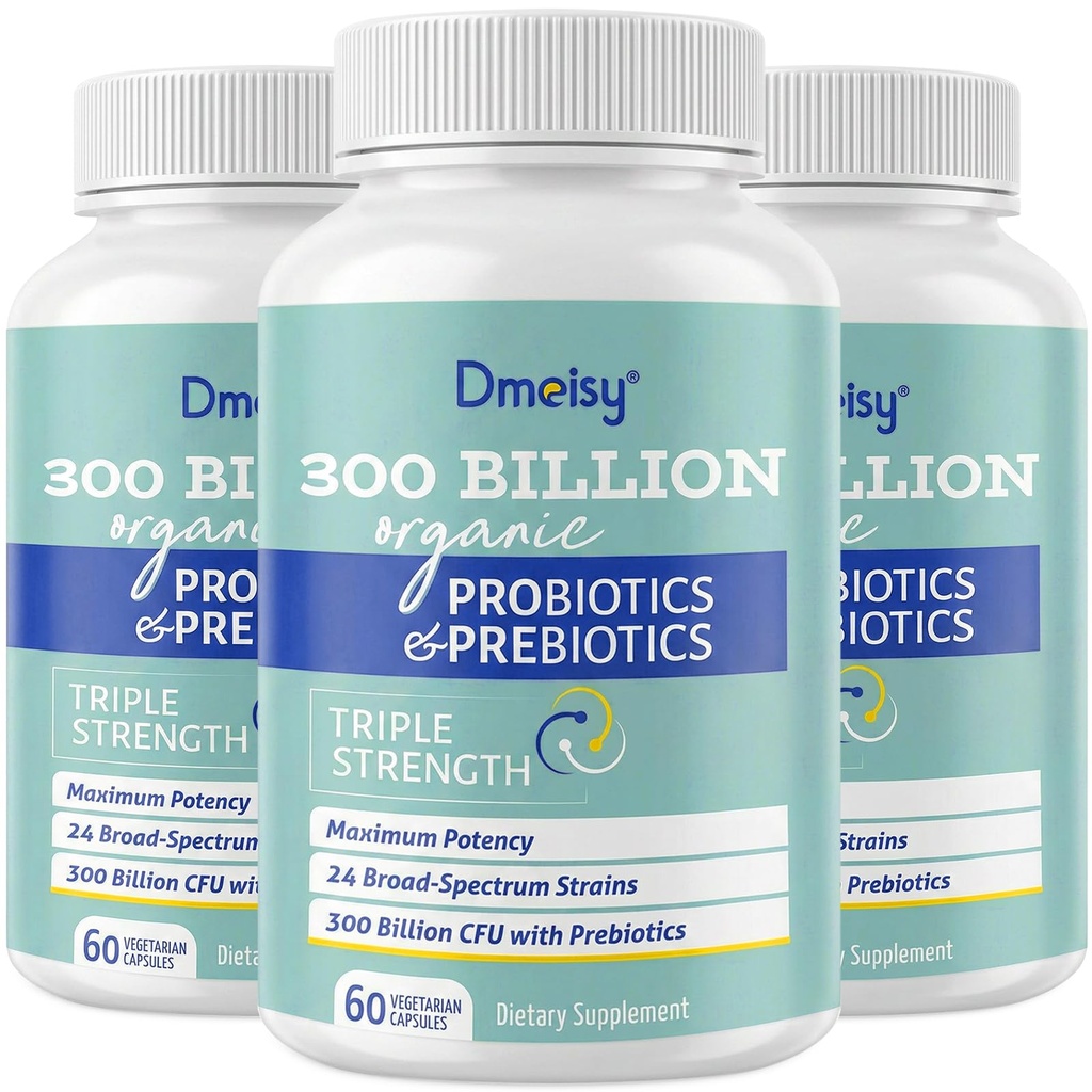 Probiotika pro ženy a muže, 300 miliard CFU 24 Strany Probiotika + 15 Organic Herbs Prebiotics Blend, Stabilní Gut zdraví dodatek pro stravovací imunitní & Whole- Body Health, 6 Month Supply
