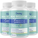 Probiotika pro ženy a muže, 300 miliard CFU 24 Strany Probiotika + 15 Organic Herbs Prebiotics Blend, Stabilní Gut zdraví dodatek pro stravovací imunitní & Whole- Body Health, 6 Month Supply