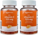 Základy Děti 'Vitamin C 125mg Gummies, Orange, 60 Počet, Imunitní zdraví, 2 měsíce Dodávka (dříve Solim) (Balení po 2)