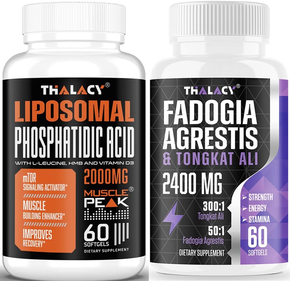 Fosfatidic Acid 2000mg s Fadogia Agrestis 1400mg a Tongkat Ali 1000mg pro maximální sílu, energii a budování svalů Bundle
