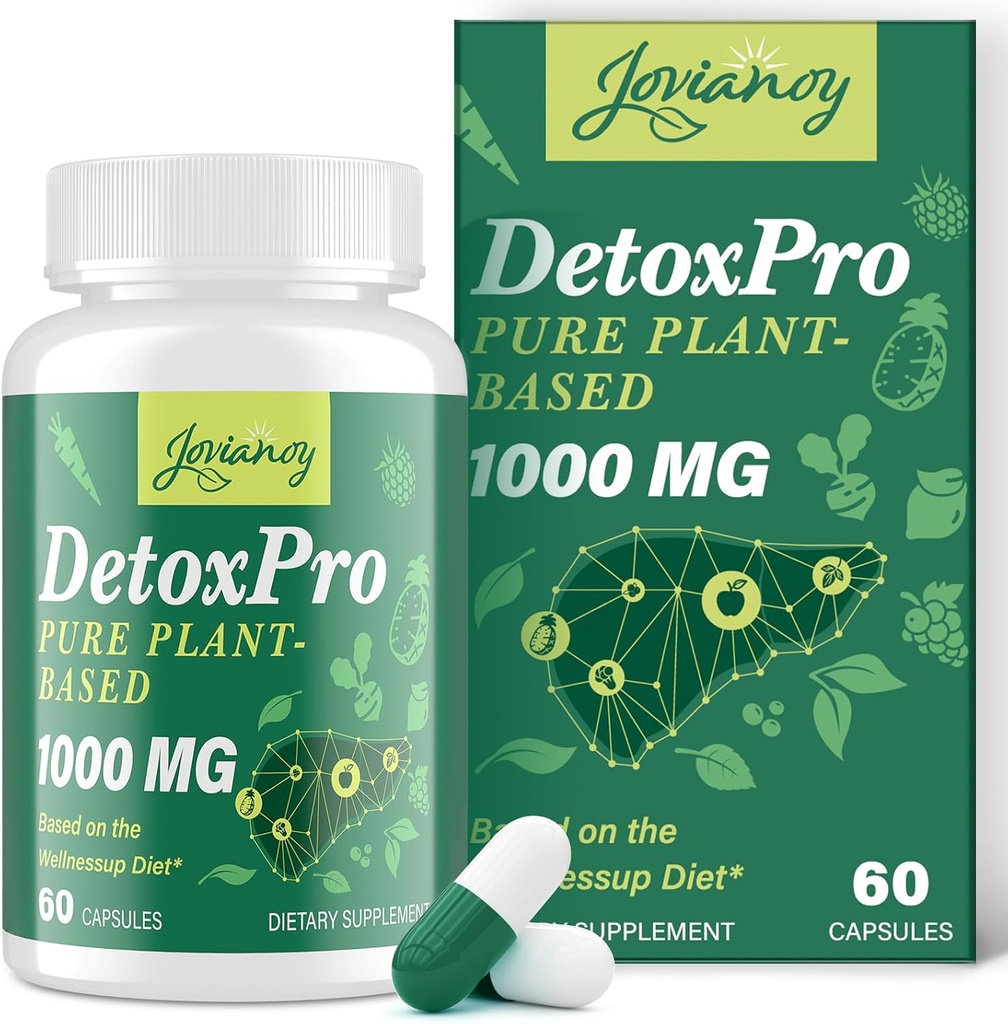 2000 MG Plant- based Detox Cleanse - Natural Toxin Flush for Jaterní, Gut & Colon - Antioxidant & Digestive Support - Zeolit Detox - Fast- acting Detox Complex for Women & Men - 60 Kapsle