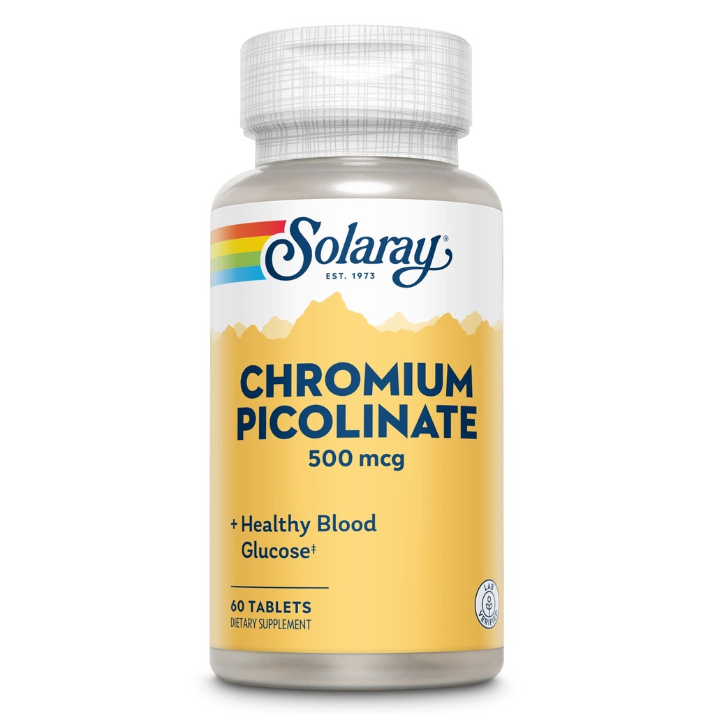 Solaray Chromium Picolinate Tablets, 500 mcg colum124; 60 Počet