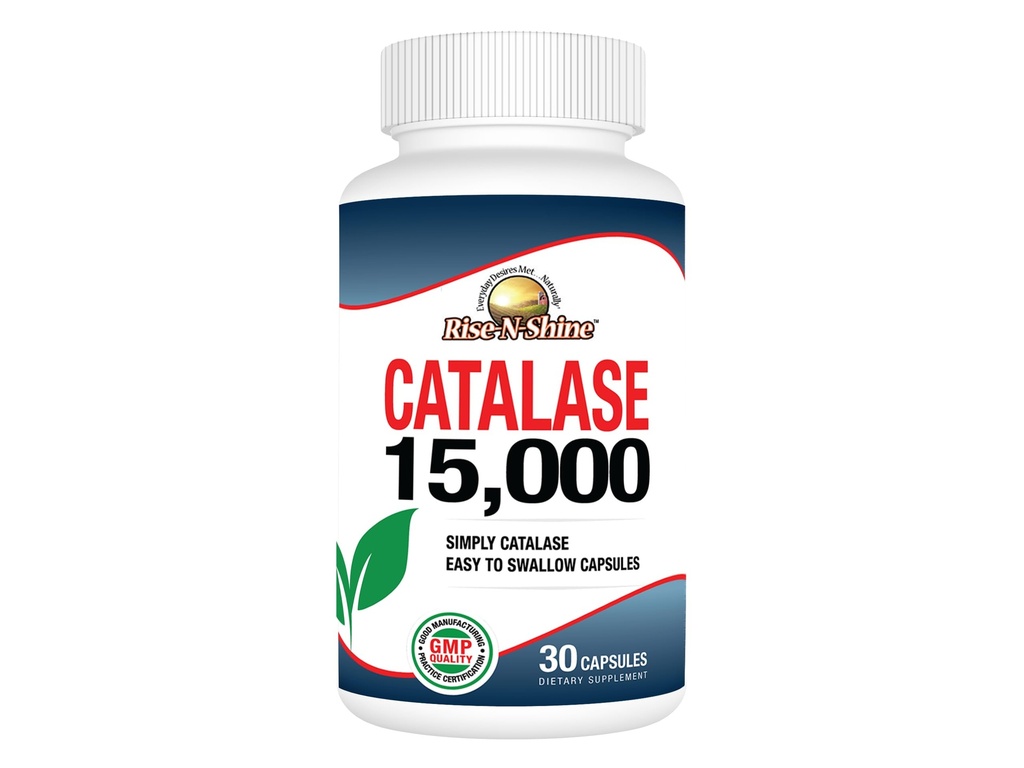 Rise- N-Shine Catalase dodatek 15000 - Výkonný antioxidační enzym pro podporu zdraví vlasů - Vlasové doplňky pro silnou podporu vlasů - 30 Kapsle