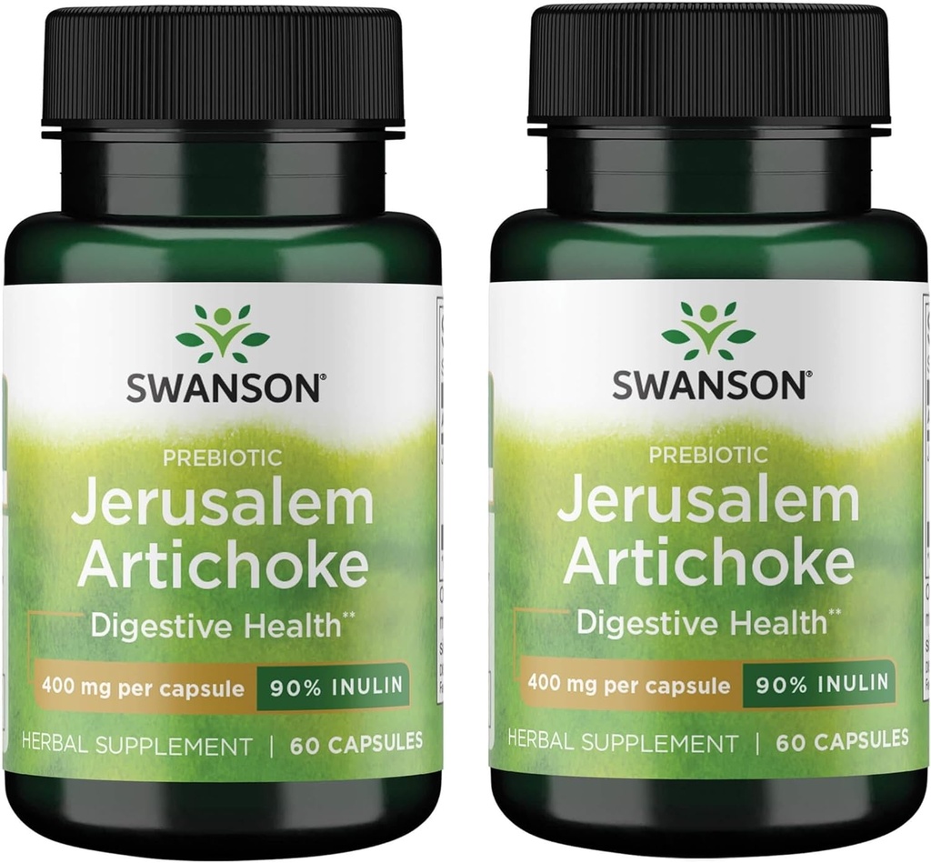 Swanson Prebiotic Jerusalem Artyčok - 90% Inulin 400 mg 60 Caps (2 balení)