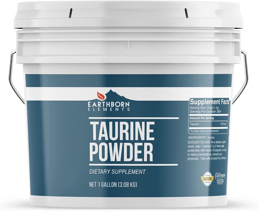 Powborn Elements Taurin Powder 1 Gallon Bucket, Dietní dodatek, Žádné přísady