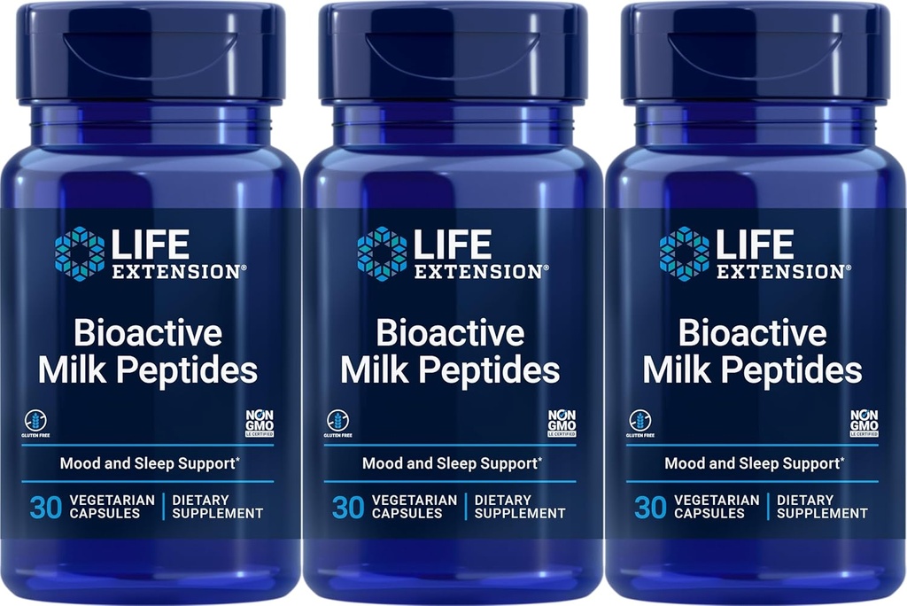 Life Extension Bioactive Milk Peptides, 30 Vegetariánských tobolek (Balení po 3)