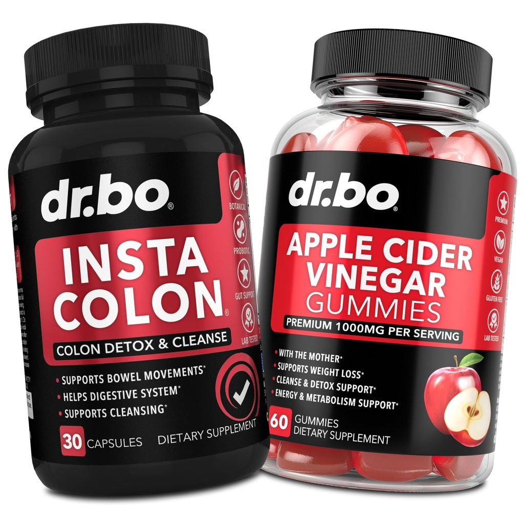 Colon Cleanser Detox & ACV Apple Cider Ocet Gummies - 15 denní Colon Cleanse Pills Poop Flush & ACV Gummies doplňky - Bowel Hnací doplňky pro střevní žaludek Bloating Gut Support