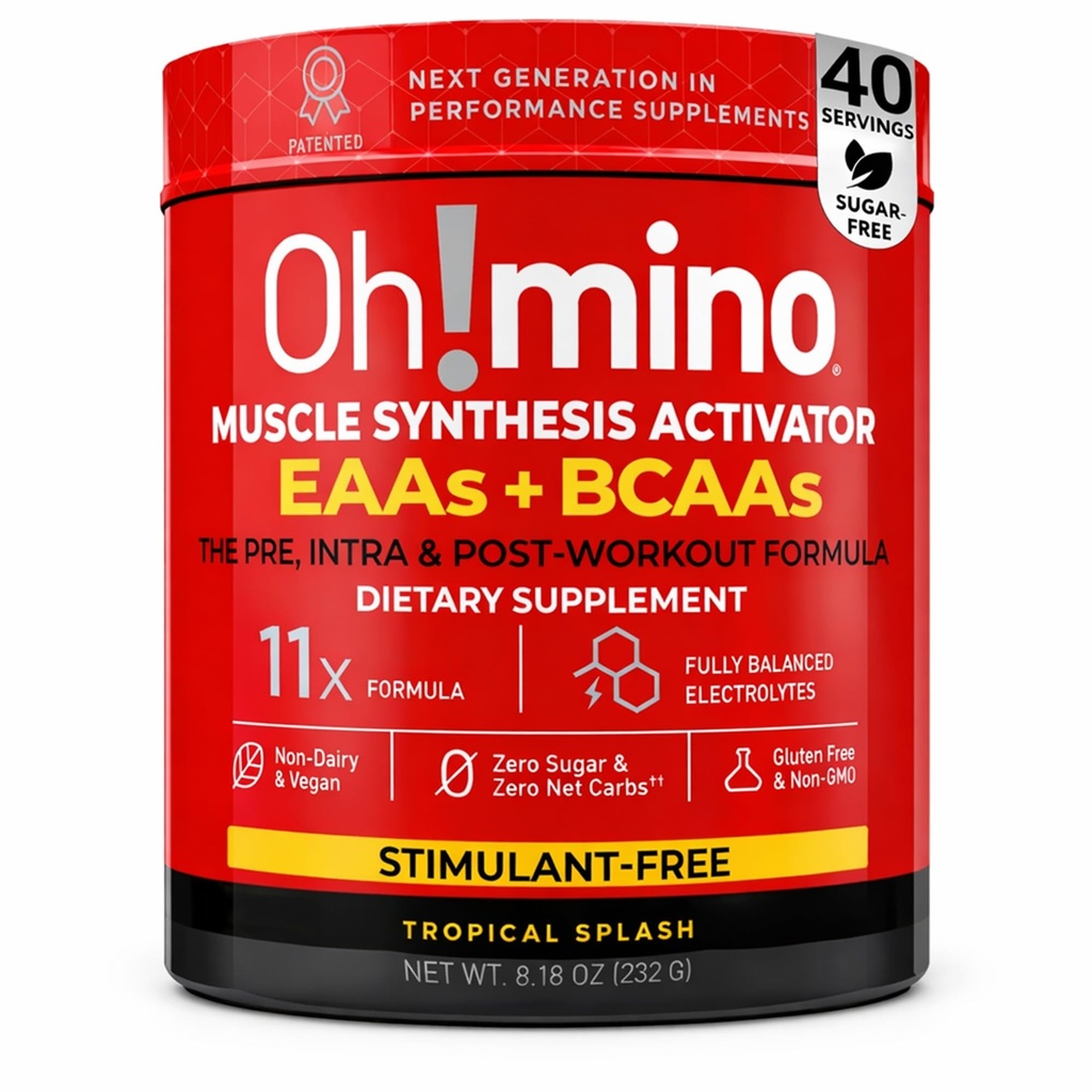 Mino Essential Amino Acids Dodatek. Tropická tříska, stimulant- volný prášek. Všech 9 EAA, BCAA a Perfektní Amino pro cvičení, Amino Energy, a Building Muscle, a Recover Faster.