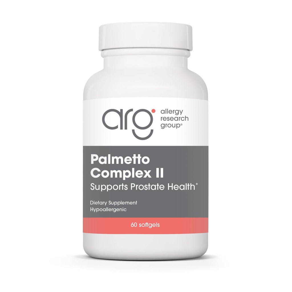 Alergie Research Group Palmetto Complex II - Podpora prostaty, Saw Palmetto pro muže a ženy, s Lycopene, dýňový olej, Zinek - 60 Počet