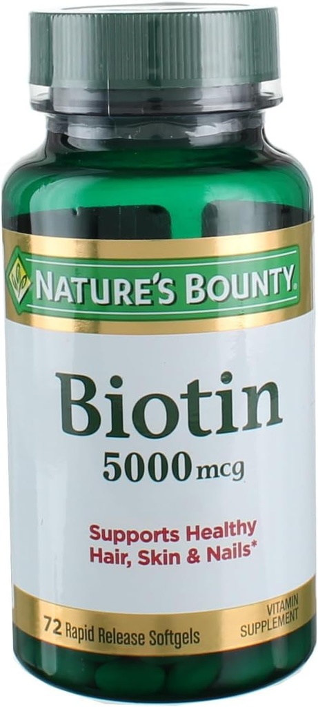 Příroda je Bounty Biottin 5000 mcg Tekuté ponožky 72 ea (balení po 3)