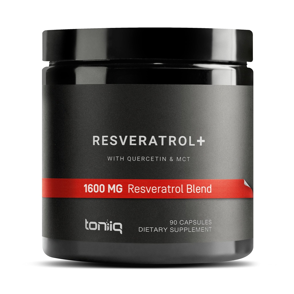 Toniiq 1600mg Resveratrol Blend - Ultra vysoká čistota a testování třetí strany - s MCT olejem pro přidanou biologickou dostupnost - Optimální doplněk NAD