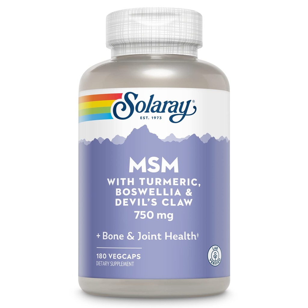 Solaray MSM Kapsle, 750 mg, 180 Počet