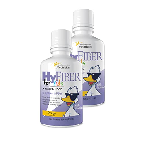 Medtrition HyFiber Liquid Fiber for Kids in Only One Tablespoon, Podporuje Regularitu a Softer Stolls, FOS Prebiotics for Gut Health, 6 Grams of Fiber, 32 Servings per Bottle 16 Fl Oz (Pack of 2)