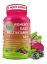 Dámské denní multivitamin 50 Plus - Vegan Metylovaný multivitamin pro ženy 50 a přes s Biotin, Organic Superfoods & Lutein - Eye, Energy, Gut & Optimal Health Support - Snadná polykací kapsle