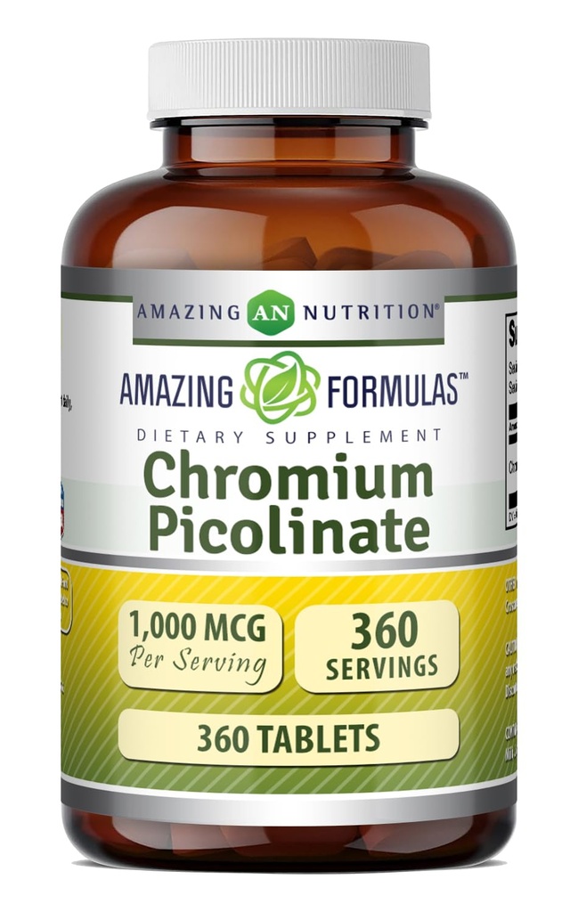 Amazing Applicas Chromium Picolinate 1000 Mcg CLANE124; Tablety dodatek CLANE124; Non-GMO CLANE124; gluten Free CLANE124; Made in USA (1 balení 124; 360 Počet)