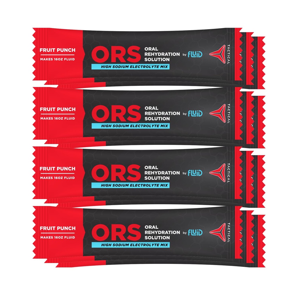 Tekuté taktické - ORS (Oral Rehydratation Solution), Recover Faster, Extreme Dehydratation Electrolytes, 12pack (Fruit Punch)