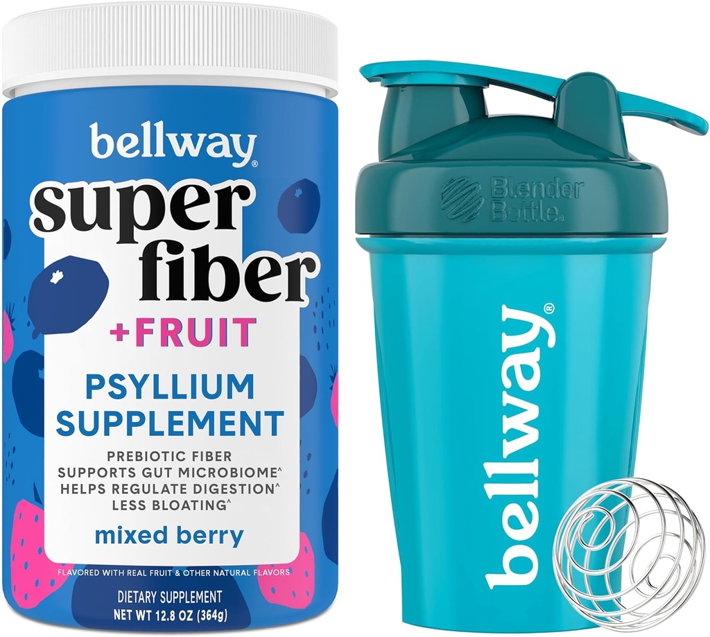 Bellway Super Fiber Powder + Ovoce, Smíšené Berry Shaker Bottle Bundle