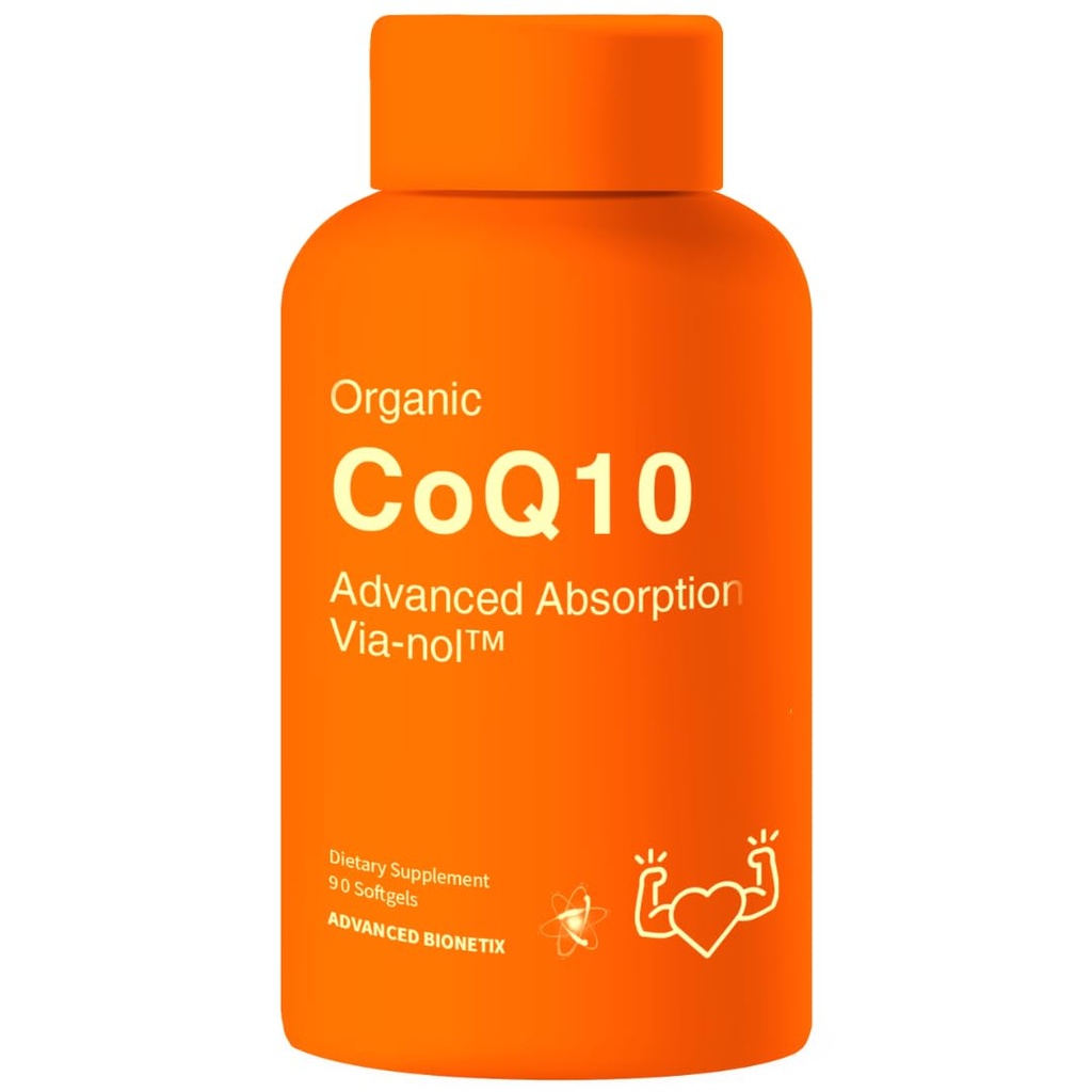 Advanced Bionetix Advanced Absorpce 200mg CoQ10 w / Black Pepper Extract. 90 Softgels. Antioxidant dodatek, srdce a Cévní zdraví, Brain Health, Organic, Gluten Free, Výroba energie