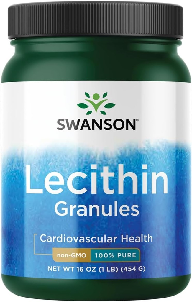 Swanson 100% čisté Lecithin Granules (Non- GMO) 16 Ounce (1 LB) (454 g) Granules