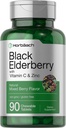 Horbaach Black Elderberry s vitamínem C a zinkem 124; 90 Žvýkací tablety 124; Smíšené Berry Flavor 124; Imunitní podpora Komplex 124; Vegetariánské, Non- GMO, a gluten zdarma dodatek