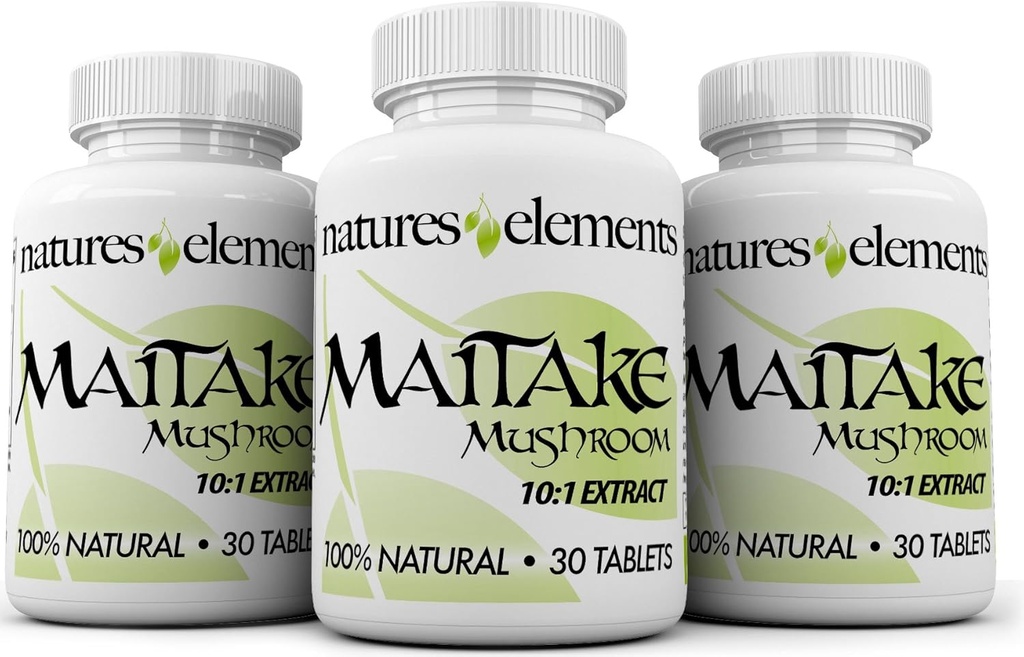 Maitake Houba - balení 3 - 10: 1 Extrakt - 500mg Tablety - Standardizované 30% Polysacharidy - 1 měsíc Dodávka každé - 100% přírodní, Vegetariánské Safe