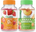Živý vitamin D 5000 IU + Panax Ginseng, Gummies Bundle - Velký přípitek, dodatek k vitamínu, gluten zdarma, GMO zdarma, Žvýkací žlab
