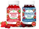 Lunakai USA Made Womens Multivitamin & Probiotické gumy Bundle - 16 Multi Vitamíny & Probiotic pro podporu příjmu potravy - 60ct Každý