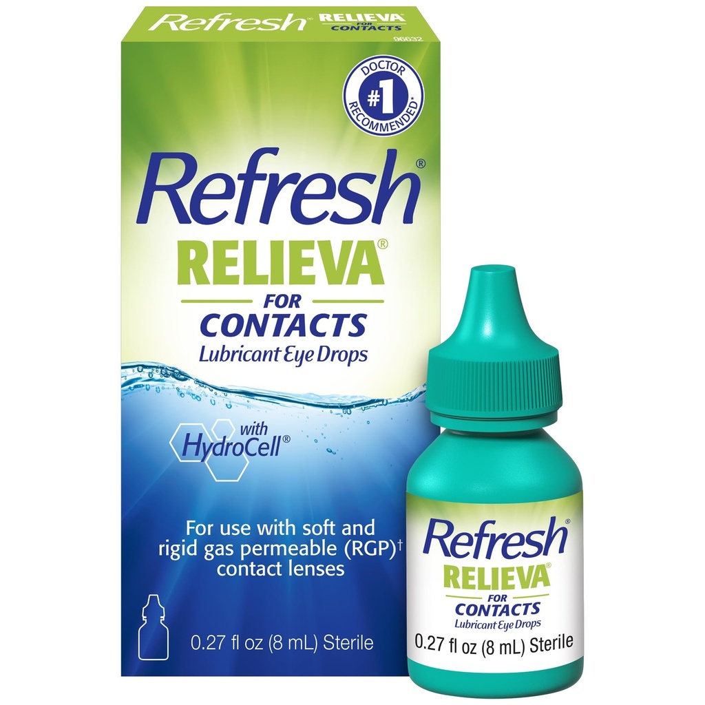 Refresh Relieva for Contacts Lubricant Eye Drops for Dry Eyes, 0.27 Fl Oz Sterile