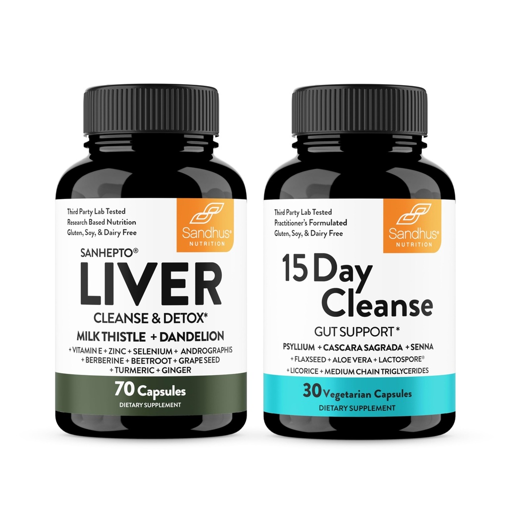 Sandhu je Játra Vyčistit Detox Podpora & 15 Day Gut Čistota Podpora Dodatek pro ženy a muže