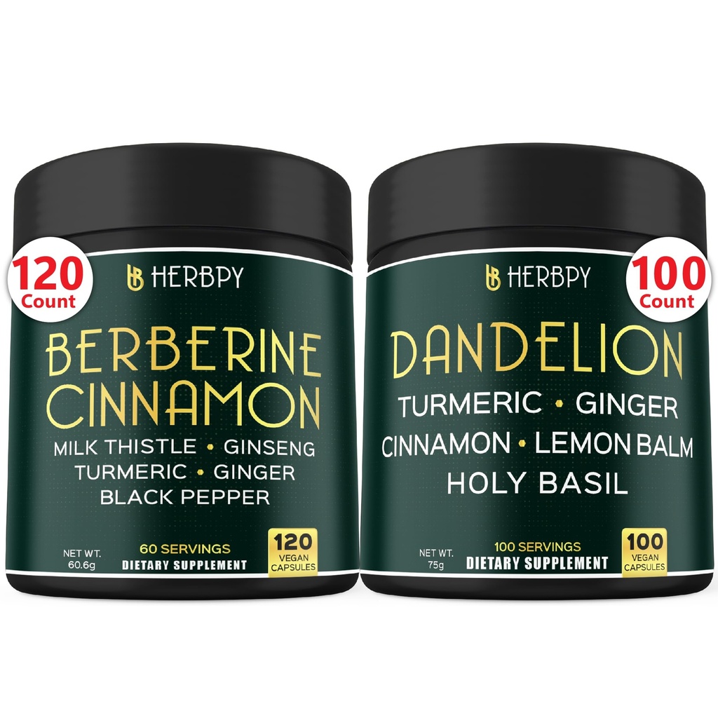 Bundle 7in1 Berberine HCl & 6in1 Doplněk k pampelišce - Podpora imunitního, trávicího a srdečního zdraví