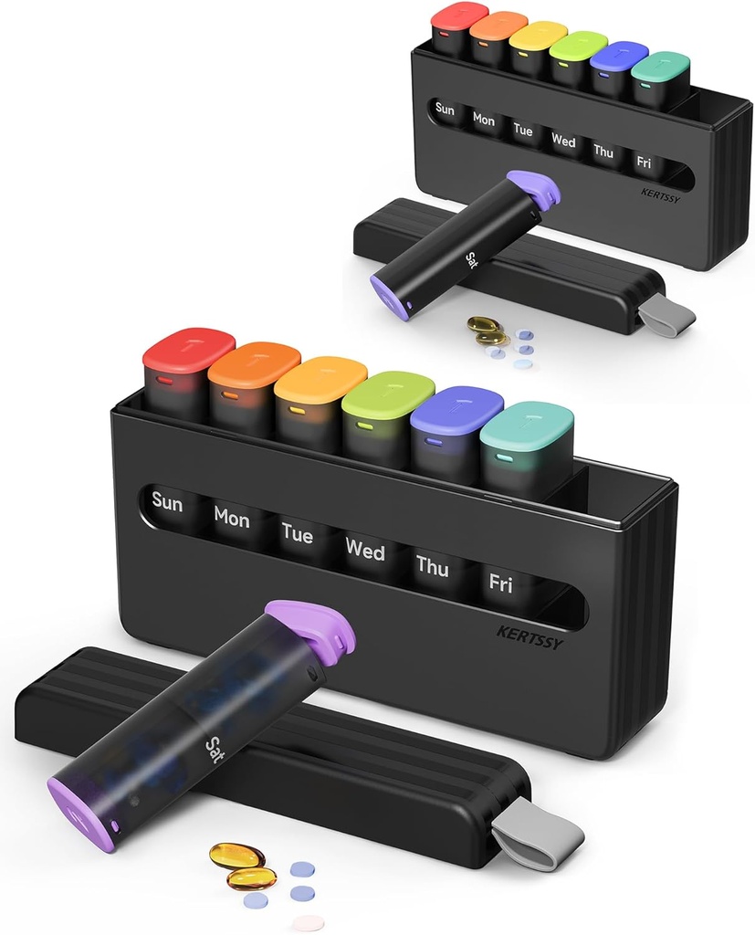 Týdenní Pill Organizátor 2 krát denně - Am Pm Pill Box 7 Day, Velký dvakrát Medicine Pill Pouzdro pro denní léčby, Vitamíny, Rybí oleje, doplňky Přenosný týden Držák pilulky Kontejner.