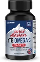 NANOWELL Wild Alaskan rTG Omega33 Fish Oil 1196mg - EPA, DHA, Vitamin D3 & E - 120 Softgels, 60 Day Supply