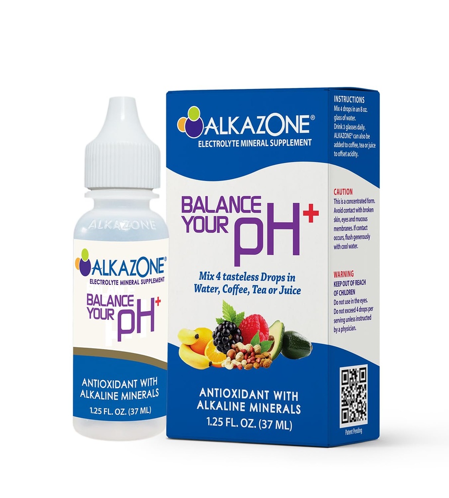Alkazon Balance Vaše pH Plus Antioxidanty Alkalické minerální kapky Vylepšit Hydrataci s každou kapkou!