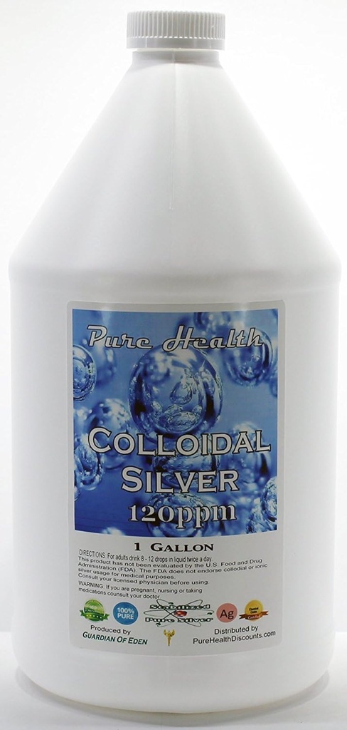 1 Gallon Certified Lab Testováno Koloidní Silver 120ppm v Non- leeching Plastic Jug + Free Filled Dropper Lahvička Čisté zdravotní slevy, zdroj můžete věřit