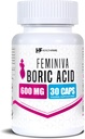 Zdravotní péče Feminiva Boric Acid Vaginální Suppositories CLAS124; 30 Count CLAS124; 600mg CLAS124; Intelligent Health Support CLAS124; 100% Pure CLAS124; Made in USA
