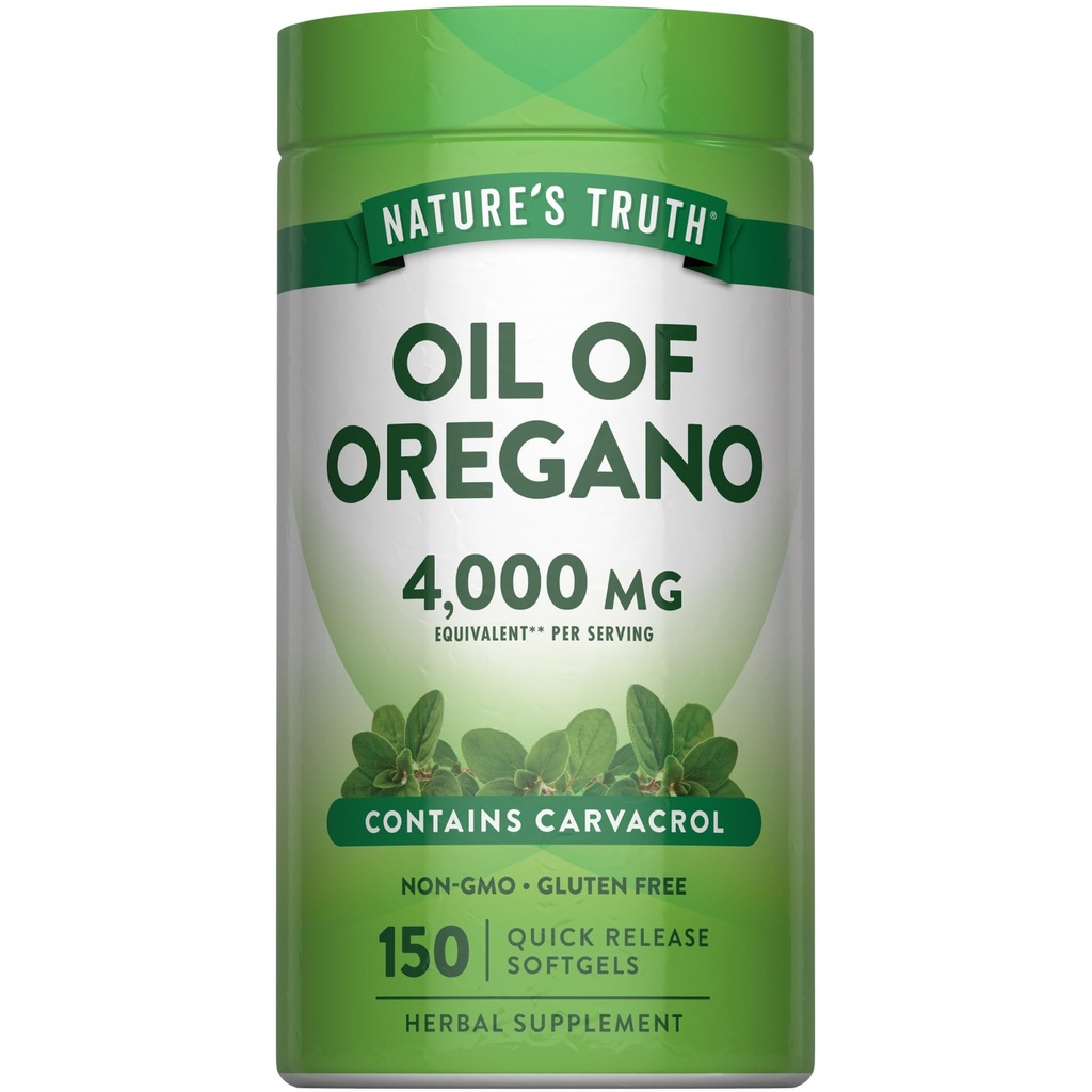 Nature 's Truth Oil of Oregano Softgels CLAS124; 4000 mg CLAS124; 150 Count CLAS124; Non-GMO & Gluten Free Herbal Supplement