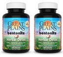 Yerba Prima Great Plains Bentonit Clay Caps Plus Bylinné Detox (Balení po 2) - Potravinová třída - Játra & Colon Cleanse Dodatek Kapsle