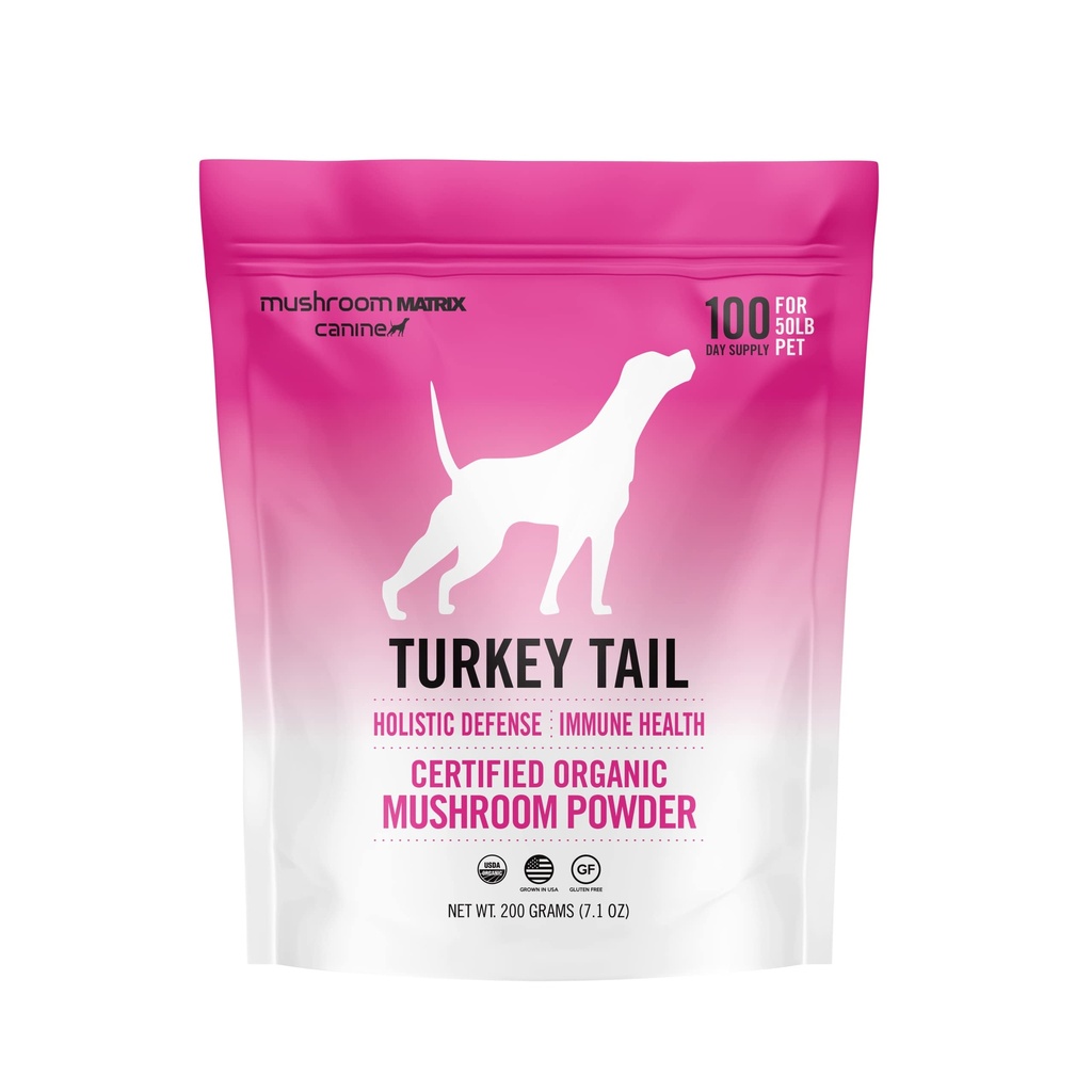 Om Houba Matrix Turecko Tail Houba Pet Supplement Powder, poskytuje podporu imunity a holistické obrany pro psy & kočky, 200 Grams, 7.1 oz
