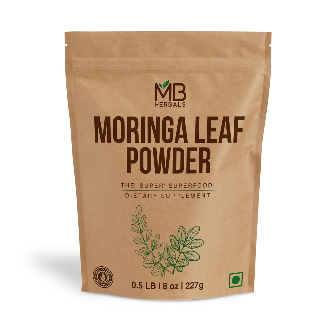 MB Herbals Moringa Leaf Powder 8 oz (227g / 0, 5 LB)