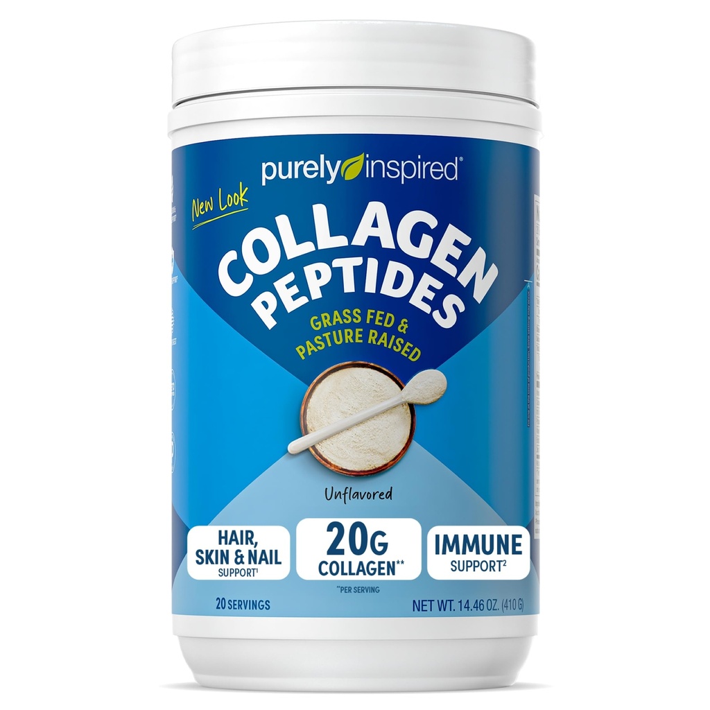Čistě inspirovaný kolagen prášek, bez příchutí (20 Služeb) - 20g kolagen Peptidy Protein prášek pro ženy a muže - Grass- Fed & Pasture zvýšené - gluten- Free, Paleo & Keto- Friendly Collagen Drink